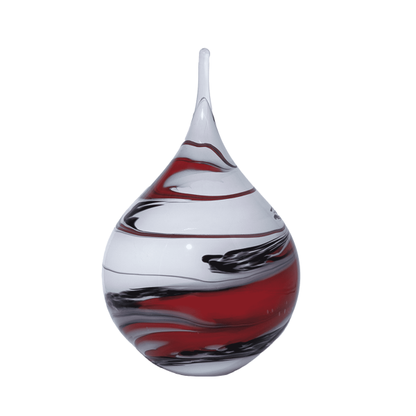 Zwiebel aus Glas Rot-Schwarz-Wei&szlig;