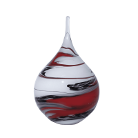 Zwiebel aus Glas Rot-Schwarz-Wei&szlig;