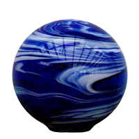 Gartenkugel Blau-Wei&szlig; mit M10er Gewinde 20 cm