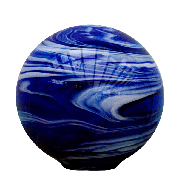 Kugel aus Glas Blau-Wei&szlig;