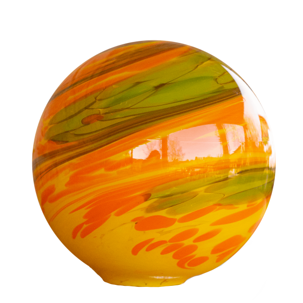 Gartenkugel Gr&uuml;n-Gelb-Orange mit M10er Gewinde