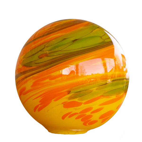 Kugel aus Glas Gr&uuml;n-Gelb-Orange